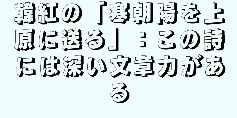 韓紅の「寒朝陽を上原に送る」：この詩には深い文章力がある