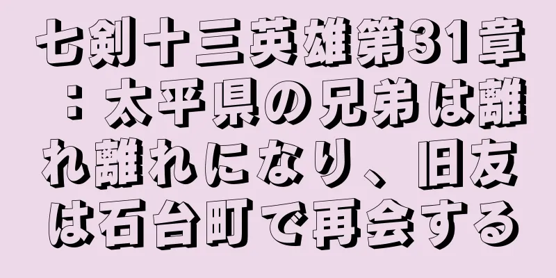 七剣十三英雄第31章：太平県の兄弟は離れ離れになり、旧友は石台町で再会する
