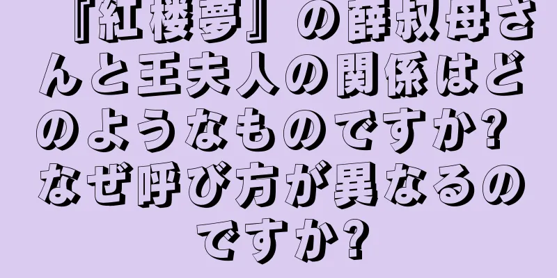 『紅楼夢』の薛叔母さんと王夫人の関係はどのようなものですか? なぜ呼び方が異なるのですか?