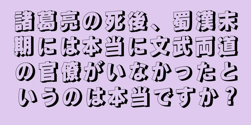 諸葛亮の死後、蜀漢末期には本当に文武両道の官僚がいなかったというのは本当ですか？