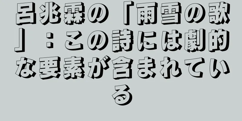 呂兆霖の「雨雪の歌」：この詩には劇的な要素が含まれている