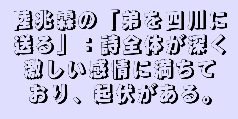 陸兆霖の「弟を四川に送る」：詩全体が深く激しい感情に満ちており、起伏がある。