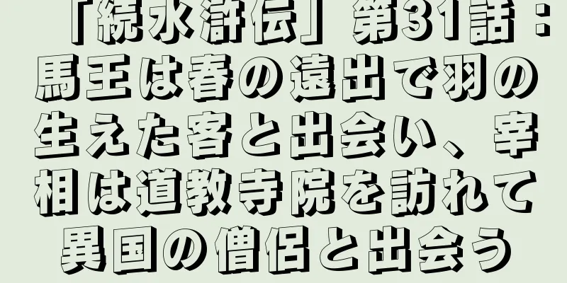 「続水滸伝」第31話：馬王は春の遠出で羽の生えた客と出会い、宰相は道教寺院を訪れて異国の僧侶と出会う