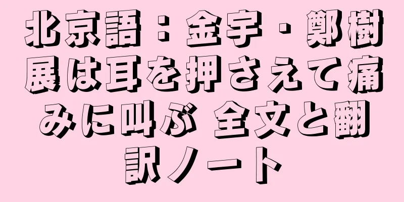北京語：金宇・鄭樹展は耳を押さえて痛みに叫ぶ 全文と翻訳ノート