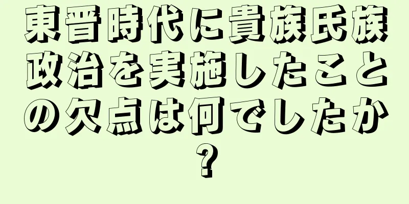 東晋時代に貴族氏族政治を実施したことの欠点は何でしたか?
