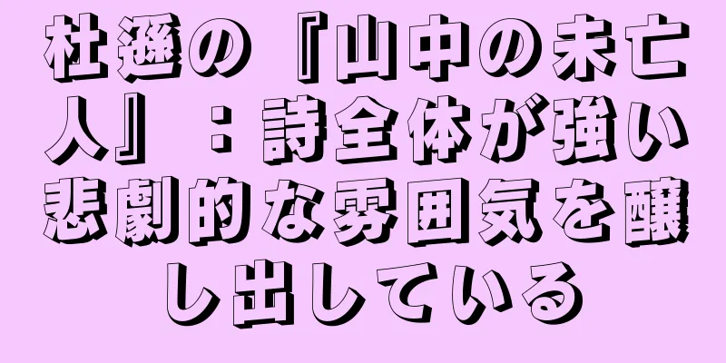 杜遜の『山中の未亡人』：詩全体が強い悲劇的な雰囲気を醸し出している