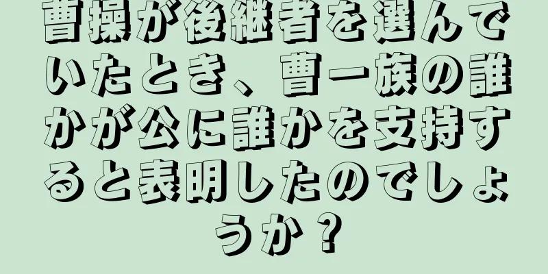 曹操が後継者を選んでいたとき、曹一族の誰かが公に誰かを支持すると表明したのでしょうか？