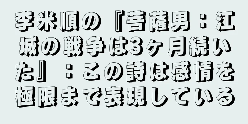 李米順の『菩薩男：江城の戦争は3ヶ月続いた』：この詩は感情を極限まで表現している