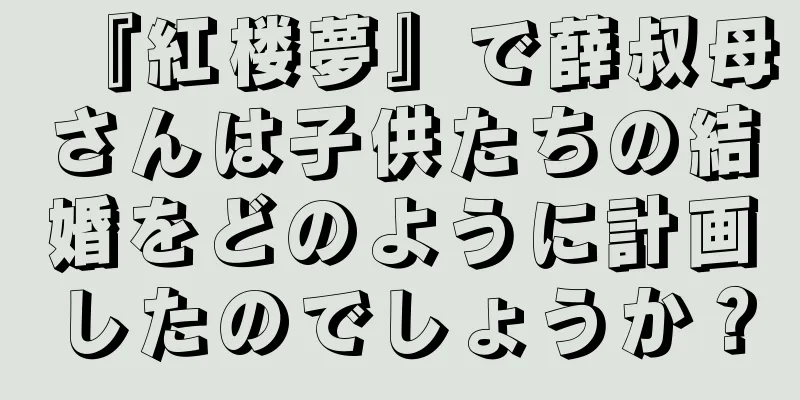 『紅楼夢』で薛叔母さんは子供たちの結婚をどのように計画したのでしょうか？
