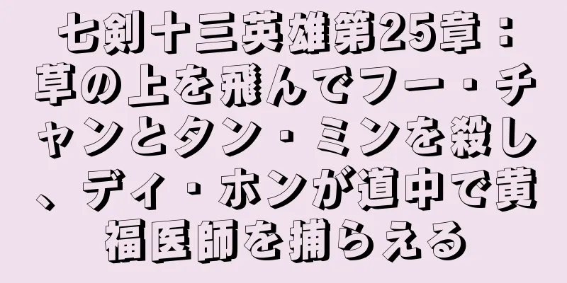 七剣十三英雄第25章：草の上を飛んでフー・チャンとタン・ミンを殺し、ディ・ホンが道中で黄福医師を捕らえる
