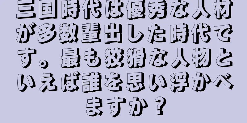 三国時代は優秀な人材が多数輩出した時代です。最も狡猾な人物といえば誰を思い浮かべますか？