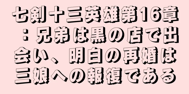 七剣十三英雄第16章：兄弟は黒の店で出会い、明白の再婚は三娘への報復である