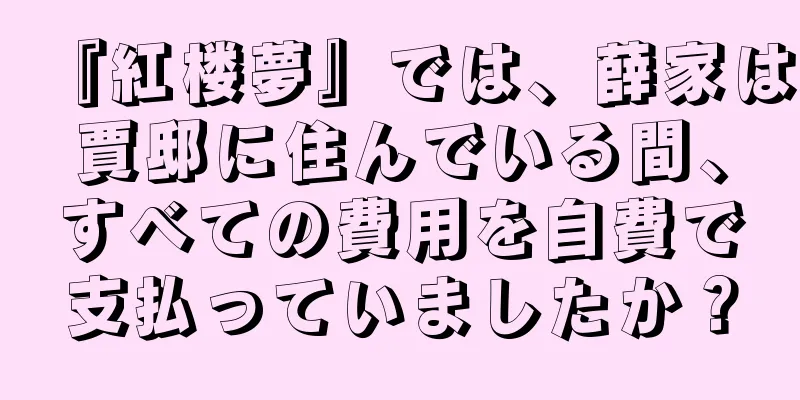 『紅楼夢』では、薛家は賈邸に住んでいる間、すべての費用を自費で支払っていましたか？
