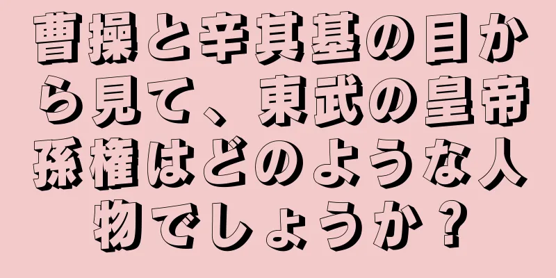 曹操と辛其基の目から見て、東武の皇帝孫権はどのような人物でしょうか？