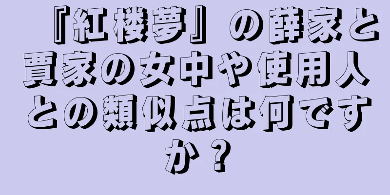 『紅楼夢』の薛家と賈家の女中や使用人との類似点は何ですか？