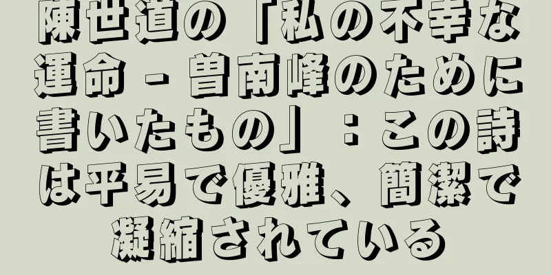 陳世道の「私の不幸な運命 - 曽南峰のために書いたもの」：この詩は平易で優雅、簡潔で凝縮されている