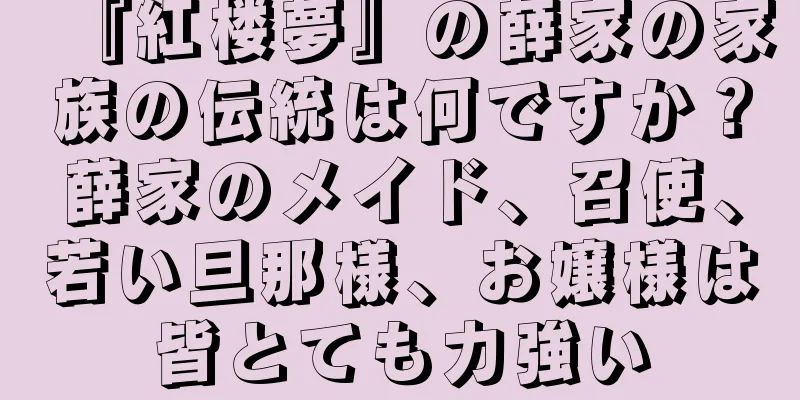 『紅楼夢』の薛家の家族の伝統は何ですか？薛家のメイド、召使、若い旦那様、お嬢様は皆とても力強い
