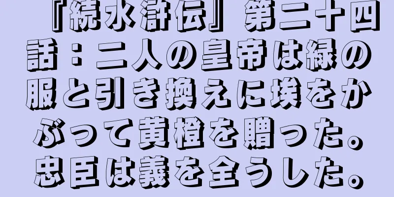 『続水滸伝』第二十四話：二人の皇帝は緑の服と引き換えに埃をかぶって黄橙を贈った。忠臣は義を全うした。
