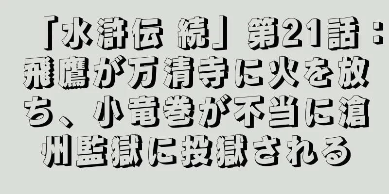 「水滸伝 続」第21話：飛鷹が万清寺に火を放ち、小竜巻が不当に滄州監獄に投獄される