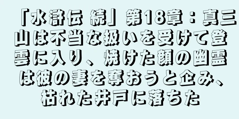 「水滸伝 続」第18章：真三山は不当な扱いを受けて登雲に入り、焼けた顔の幽霊は彼の妻を奪おうと企み、枯れた井戸に落ちた