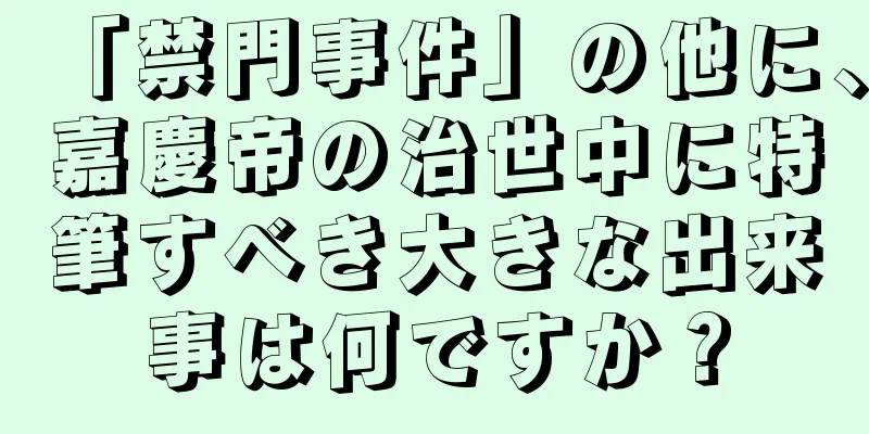 「禁門事件」の他に、嘉慶帝の治世中に特筆すべき大きな出来事は何ですか？
