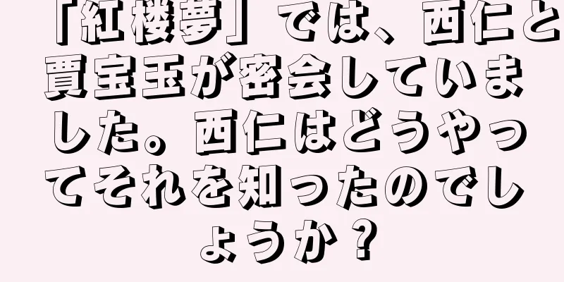 「紅楼夢」では、西仁と賈宝玉が密会していました。西仁はどうやってそれを知ったのでしょうか？