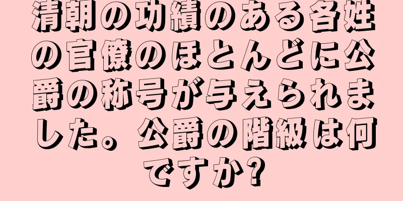 清朝の功績のある各姓の官僚のほとんどに公爵の称号が与えられました。公爵の階級は何ですか?