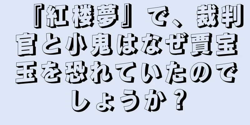 『紅楼夢』で、裁判官と小鬼はなぜ賈宝玉を恐れていたのでしょうか？