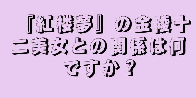 『紅楼夢』の金陵十二美女との関係は何ですか？