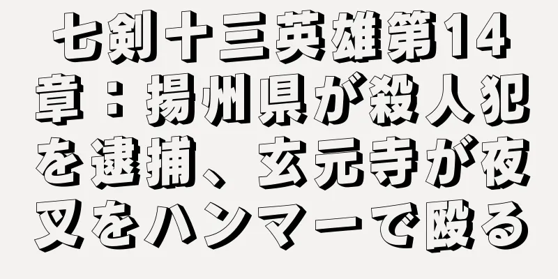 七剣十三英雄第14章：揚州県が殺人犯を逮捕、玄元寺が夜叉をハンマーで殴る