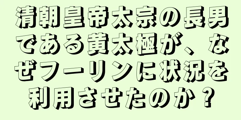 清朝皇帝太宗の長男である黄太極が、なぜフーリンに状況を利用させたのか？