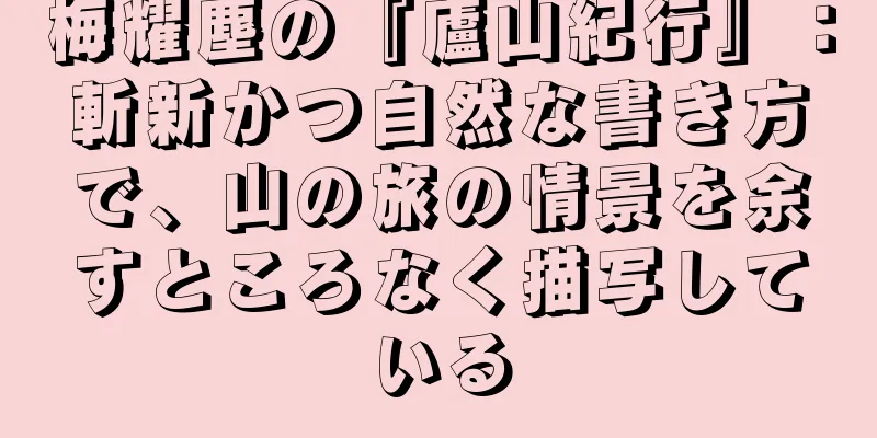 梅耀塵の『廬山紀行』：斬新かつ自然な書き方で、山の旅の情景を余すところなく描写している