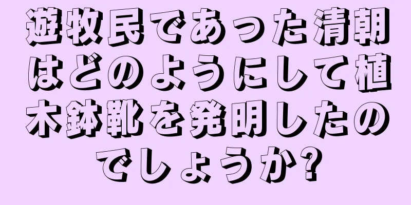 遊牧民であった清朝はどのようにして植木鉢靴を発明したのでしょうか?