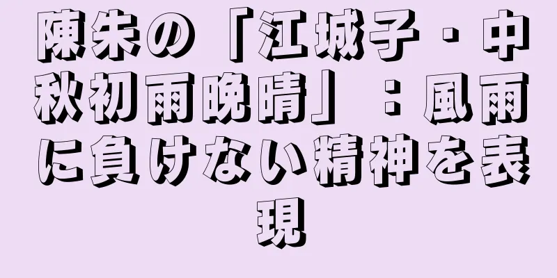 陳朱の「江城子・中秋初雨晩晴」：風雨に負けない精神を表現