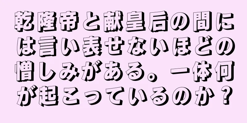 乾隆帝と献皇后の間には言い表せないほどの憎しみがある。一体何が起こっているのか？