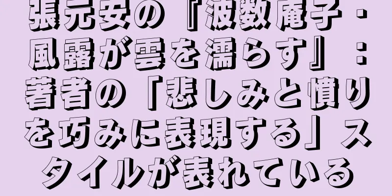 張元安の『波数庵子・風露が雲を濡らす』：著者の「悲しみと憤りを巧みに表現する」スタイルが表れている