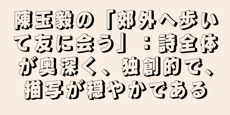 陳玉毅の「郊外へ歩いて友に会う」：詩全体が奥深く、独創的で、描写が穏やかである
