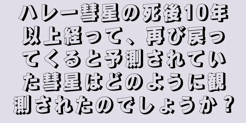ハレー彗星の死後10年以上経って、再び戻ってくると予測されていた彗星はどのように観測されたのでしょうか？