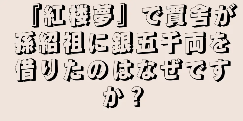 『紅楼夢』で賈舍が孫紹祖に銀五千両を借りたのはなぜですか？