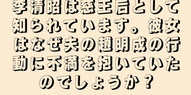 李清昭は慈王后として知られています。彼女はなぜ夫の趙明成の行動に不満を抱いていたのでしょうか？