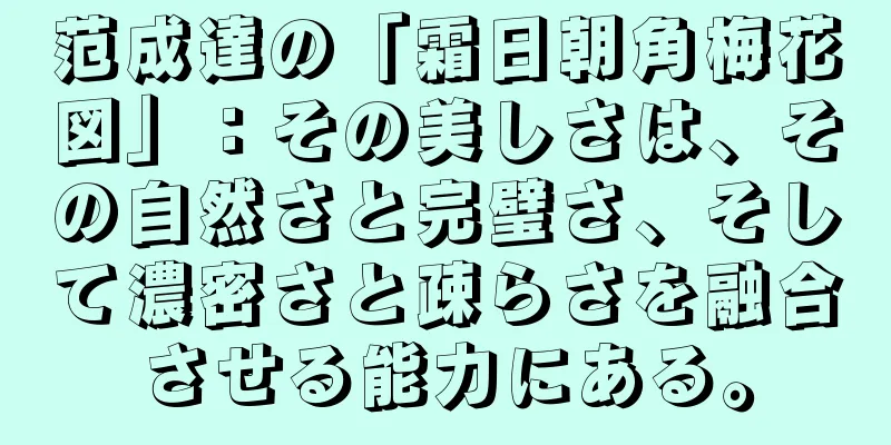 范成達の「霜日朝角梅花図」：その美しさは、その自然さと完璧さ、そして濃密さと疎らさを融合させる能力にある。