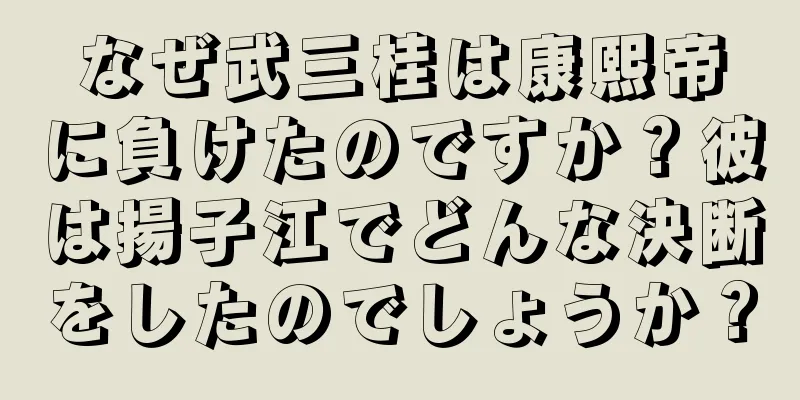 なぜ武三桂は康熙帝に負けたのですか？彼は揚子江でどんな決断をしたのでしょうか？