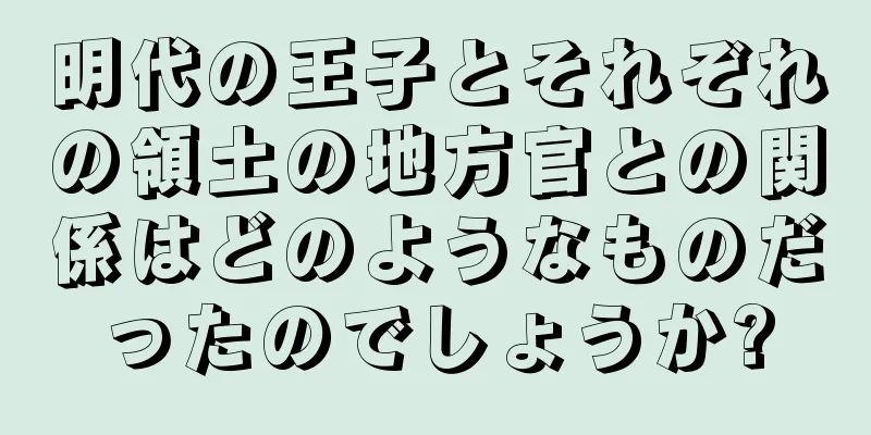 明代の王子とそれぞれの領土の地方官との関係はどのようなものだったのでしょうか?