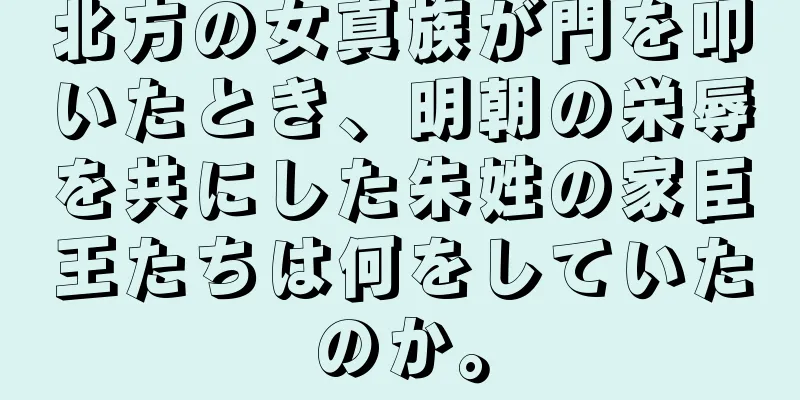 北方の女真族が門を叩いたとき、明朝の栄辱を共にした朱姓の家臣王たちは何をしていたのか。