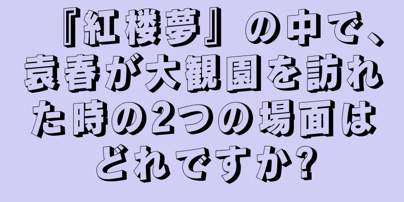 『紅楼夢』の中で、袁春が大観園を訪れた時の2つの場面はどれですか?