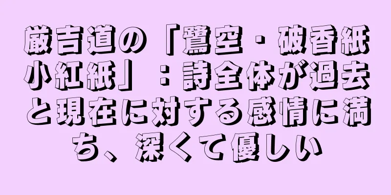 厳吉道の「鷺空・破香紙小紅紙」：詩全体が過去と現在に対する感情に満ち、深くて優しい