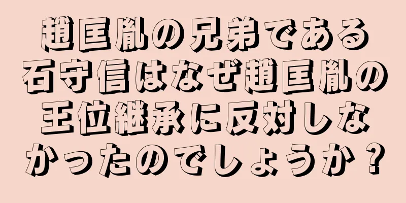 趙匡胤の兄弟である石守信はなぜ趙匡胤の王位継承に反対しなかったのでしょうか？