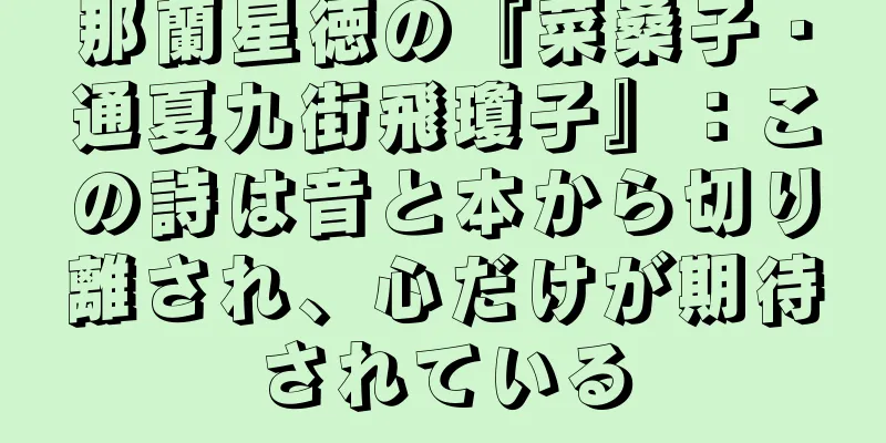 那蘭星徳の『菜桑子・通夏九街飛瓊子』：この詩は音と本から切り離され、心だけが期待されている