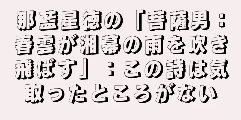 那藍星徳の「菩薩男：春雲が湘幕の雨を吹き飛ばす」：この詩は気取ったところがない