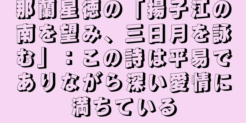 那蘭星徳の「揚子江の南を望み、三日月を詠む」：この詩は平易でありながら深い愛情に満ちている
